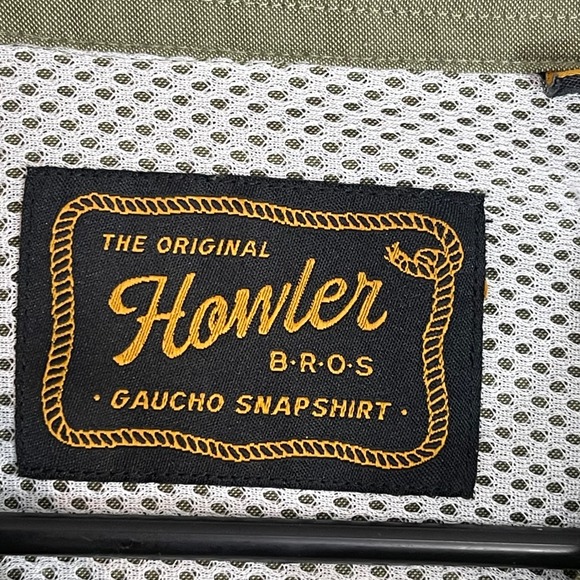 Howler Bros Gaucho Snapshirt Size XL Long Sleeve Western Embroidered Green Shirt - Picture 6 of 12